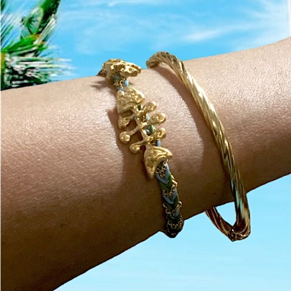 TORY BURCH BRAID CHARM BRACELET